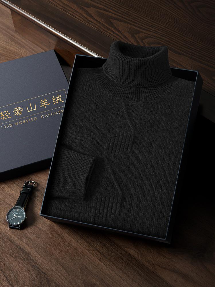 Versatile Men's Cashmere Sweater: Thick, Warm, Business & Casual Winter Wear