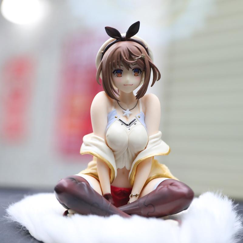 Cz Anime Figure Ryza Atelier Ryza Sitting Pose 15.86Cm Pvc Collectible Car Ornament Decoration For Car Dashboard