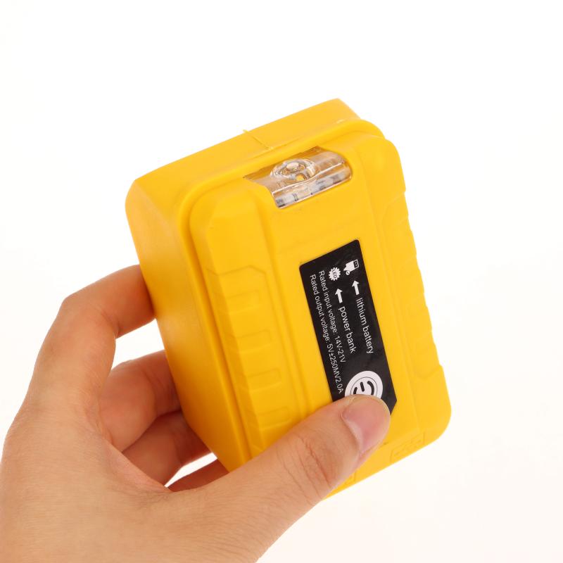 1 Piece Portable Usb+Type-C Output Battery Adapter With Led Light Power Bank Phone Charger For Dewalt 20V Li-Ion Battery
