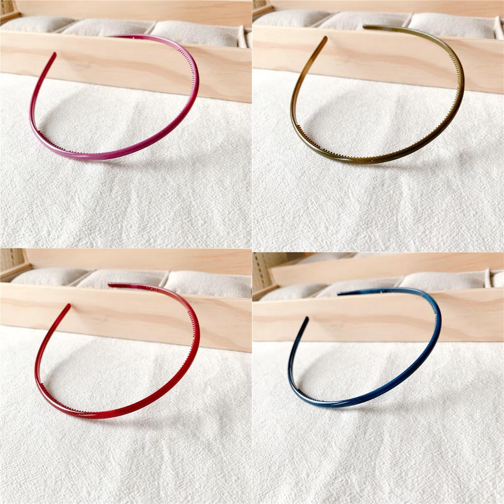 Bright Color Hairband Women Plastic Solid Color Thin Edge Toothed Non-slip Hair Hoop Headbands Girls Hair Accessories