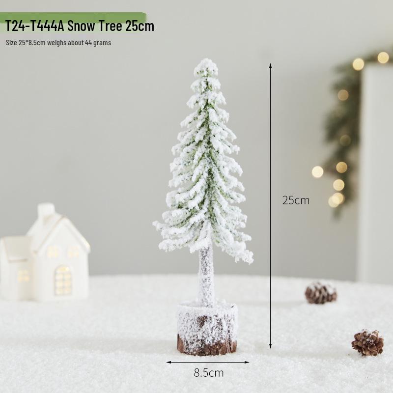Mini Christmas Tree Snowing Ornament for Desktop Decoration