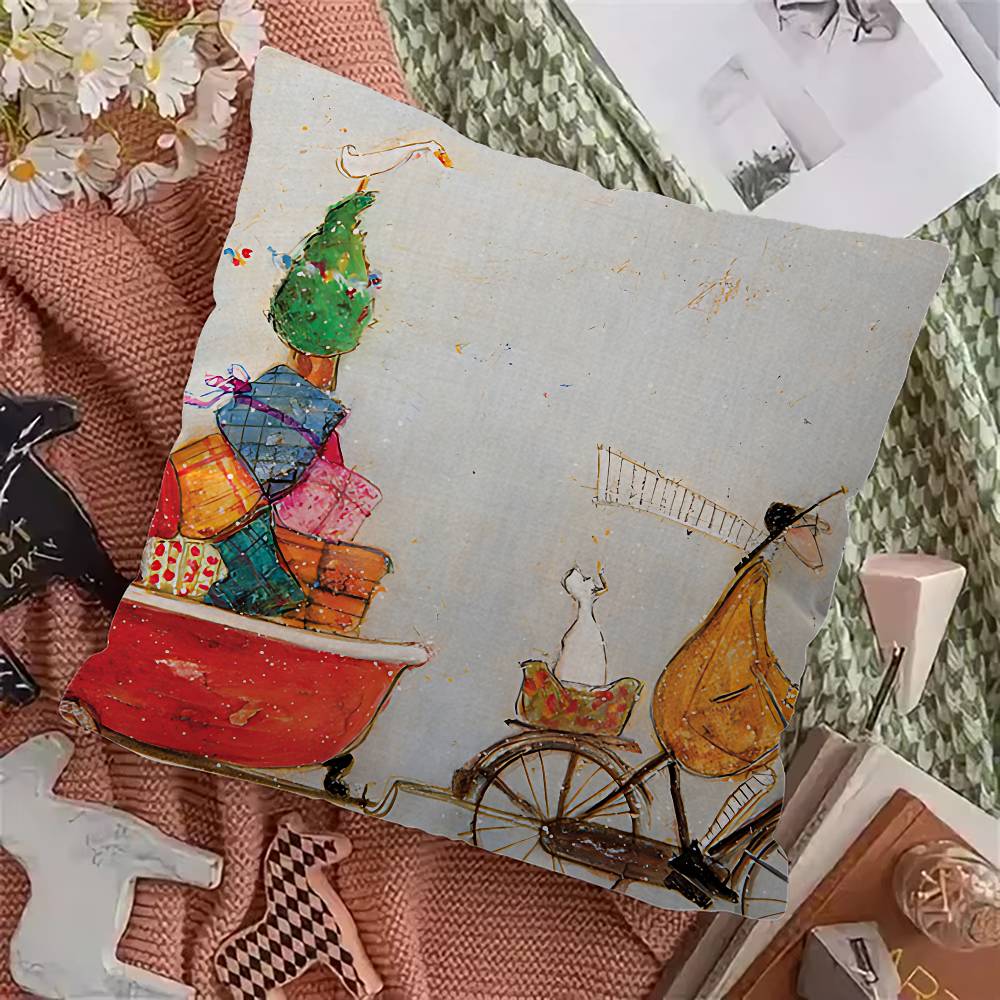 Sam Toft Art Abstract Landscape Pillow Cover for Bedroom Room and Living Room Sofa Decorative Cushion Cover