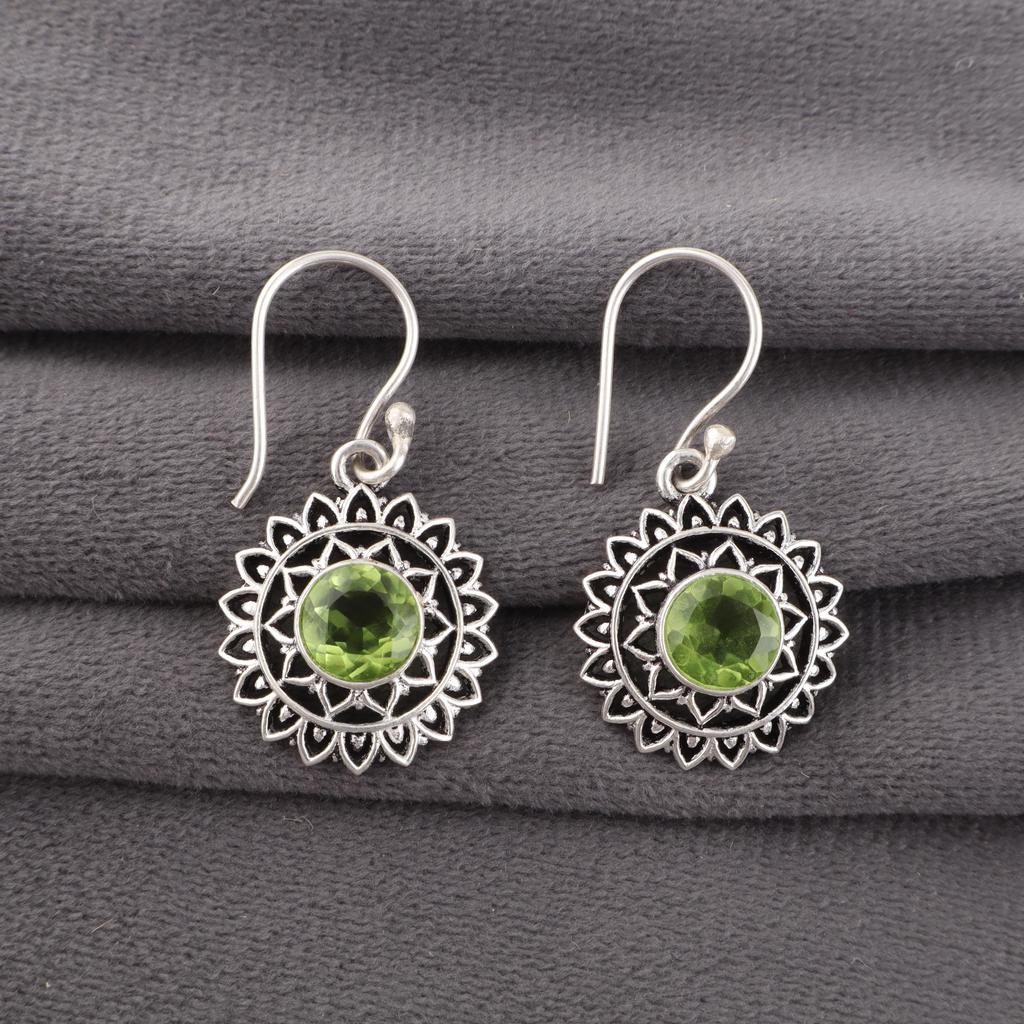 Peridot Gemstone Jewelry, 925 Solid Sterling Silver Jewelry, Beautiful Handmade Peridot Earring, Women Earring For Gift