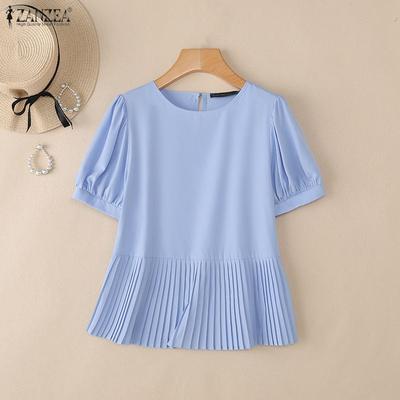 Blusa Estiva da Donna Girocollo Ampia Casual Manica Corta