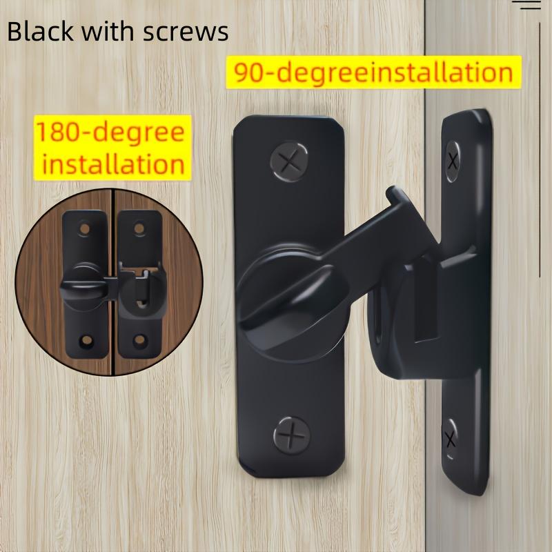 

Anti-Theft Door Lock - 90°/180° Adjustable Sliding Pin, Keyless Entry Heavy-Duty Black Easy Install for Home Office Hotel Garage чёрный