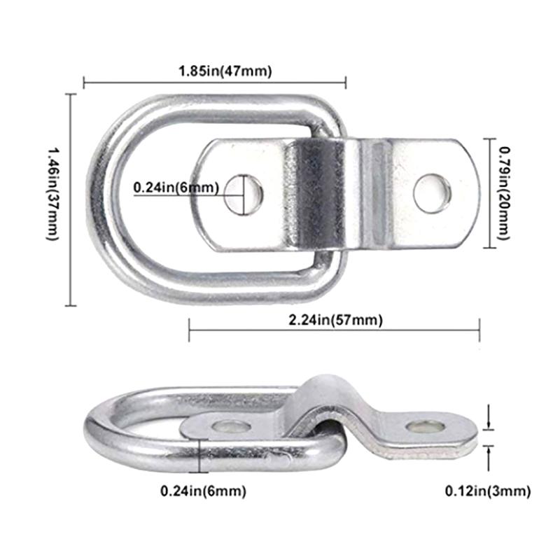 3/8" Heavy Duty D-Ringe Zurrschrauben Ankerringe Zurrhaken Anhänger LKW ATV Boot Kajak Wandmontagehalterung