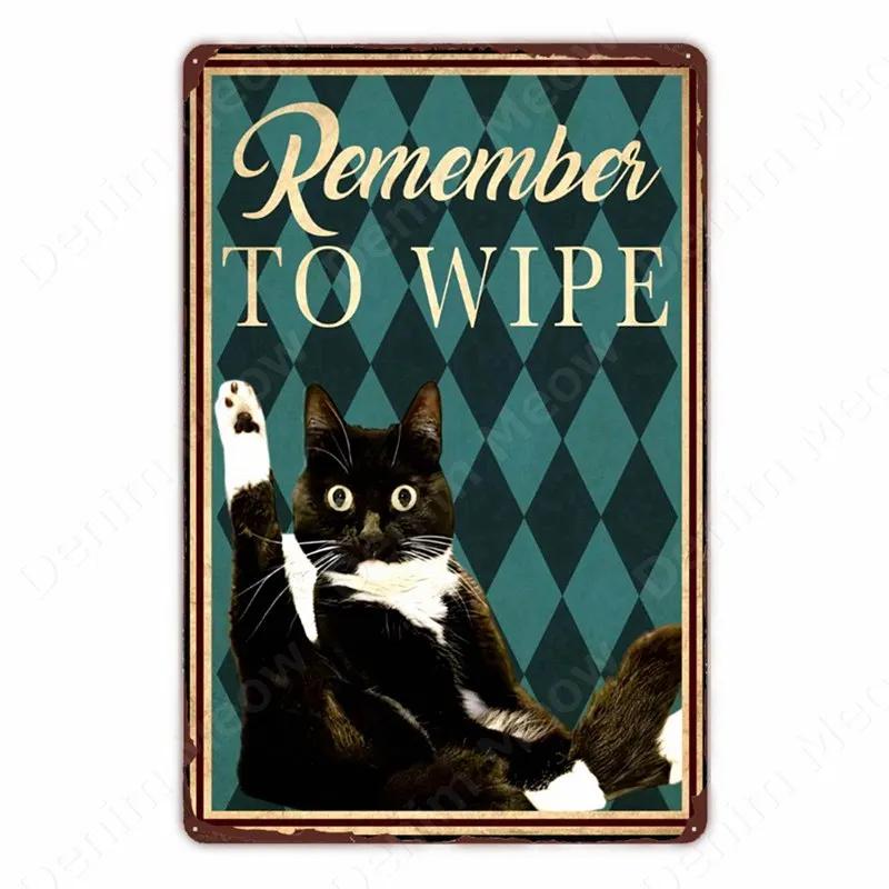 Black Cat Vintage Tin Signs, Funny Metal Art Poster, Wall Decor, Home, Bar, Pub, Cafe, Farm, Bathroom, I Hate Everyone