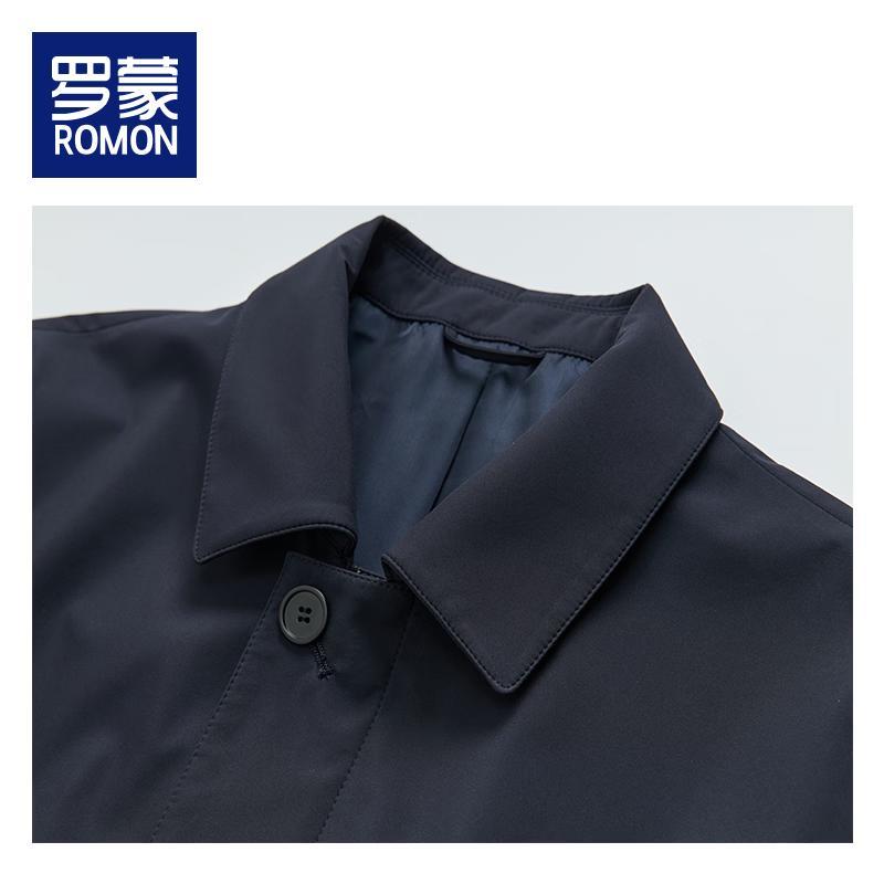 ROMON Men's Mid-Length Business Casual Trench Coat