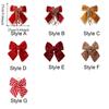 Sparkling Christmas Bow Pendant with Ribbon Flocked Wreath Decorative Bow DIY Christmas Tree Bowknot Navidad
