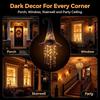 Lighted Witch Hat Hanging Chime, Halloween Outdoor Ornament, Glowing Mesh Cascading Stars, Black Frame Decoration, Party Decor