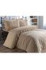 Ceylin Duvet Cover Set 6pcs, Duvet Cover 200x220, Bedsheet 240x260 Cotton Fabric, Full Size, Double Size Beige