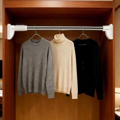 Clothes Rod For Closet Telescopic Shelf Stainless Steel Pole Rods For Closet For Clothes For Laundry Drying Coat Wardrobe