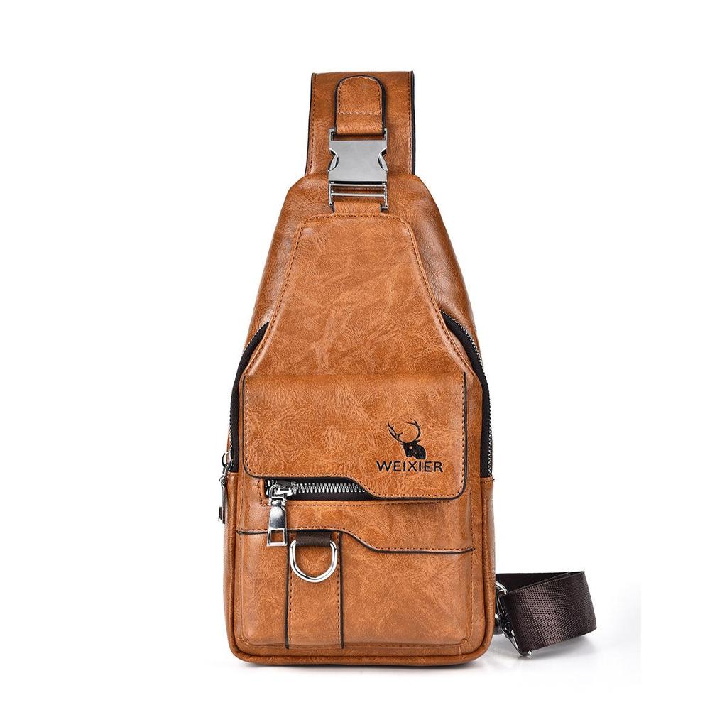 Hot Men's Bag Fashion Messenger Bags Large Capacity Luxury Designer Chest Bags Retro Single Shoulder Crossbody Backpacks
