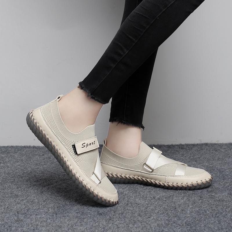 Women Hiking Shoes Driving Shoes Slip on Moccasins Beige Yellow Blue Casual Plus Size Outdoor Shoes