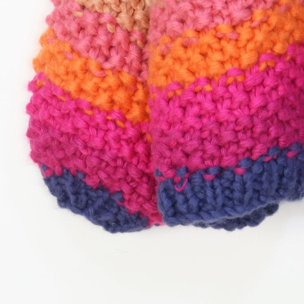 Color Block Chunky Knit Cardigan: Striped, Loose V-Neck, Long Sleeve Sweater for Women