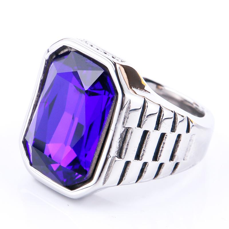 Vintage Men's Square Carnelian Signet Ring In Colorful Stone Statement Black Stainless Steel Ring for Man Wholesale