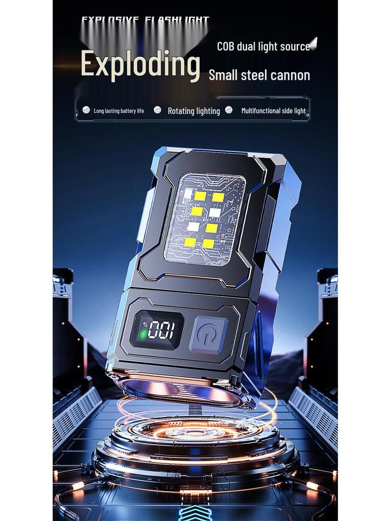 Cross-Border Type-C Keychain Flashlight: High Brightness, Dual Light Source, Mini Outdoor Night Light