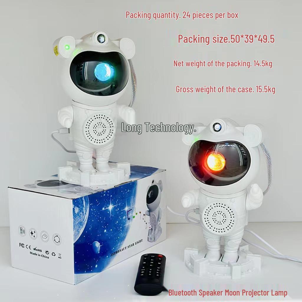 Cosmic Astronaut Bluetooth Projector: Starry Sky, Aurora, and Cloud Night Light for a Romantic Bedroom Atmosphere