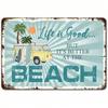 Metal Wall Art, Beach Vintage Decor, Living Room Poster