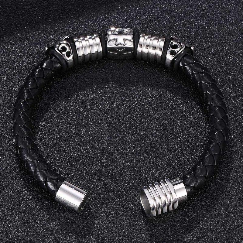 Herren Lederarmbänder Mode Charm Armreif Handgefertigtes Armband Schmuckstück mit Magnetverschluss Armbänder Männlich BB0129