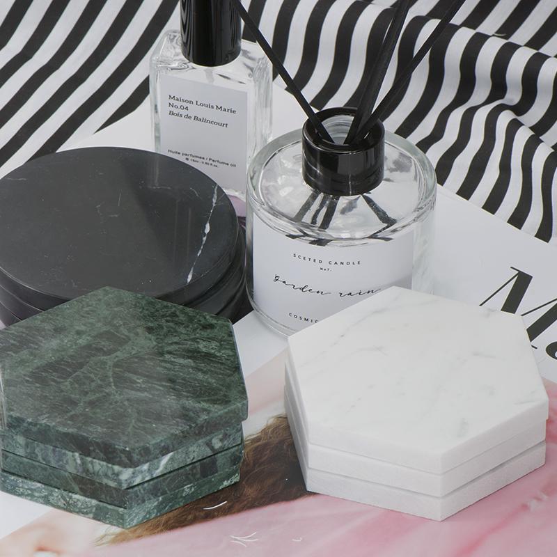 Nordic Marble Insulated Coaster – Round/Square Heat-Proof Cup Holder & Photo Prop.
