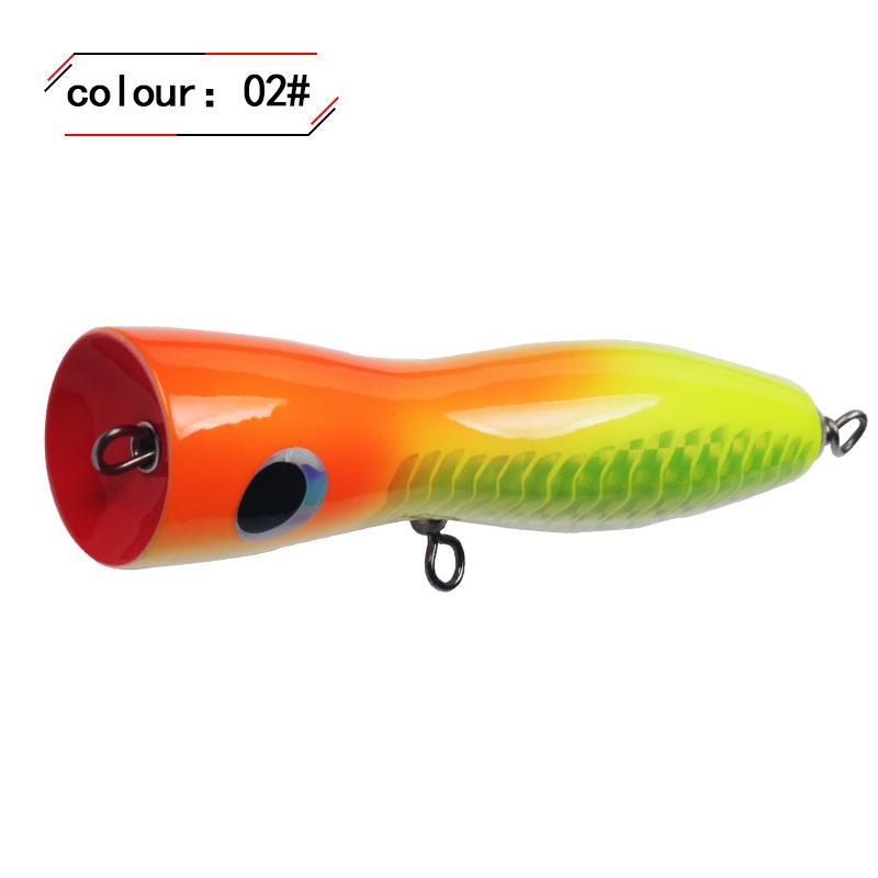 Wooden Popper Lure  Topwater 15cm65g Trolling Jig Lure Artificial Bait Splash Surface Saltwater Freshwater Offshore Boat Fishing