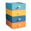 Storage Box Pull-out Design Save Space High Capacity Pure Color Superimposed Solid Storage Cosmetic Little Knob Rectangle Shape Storage