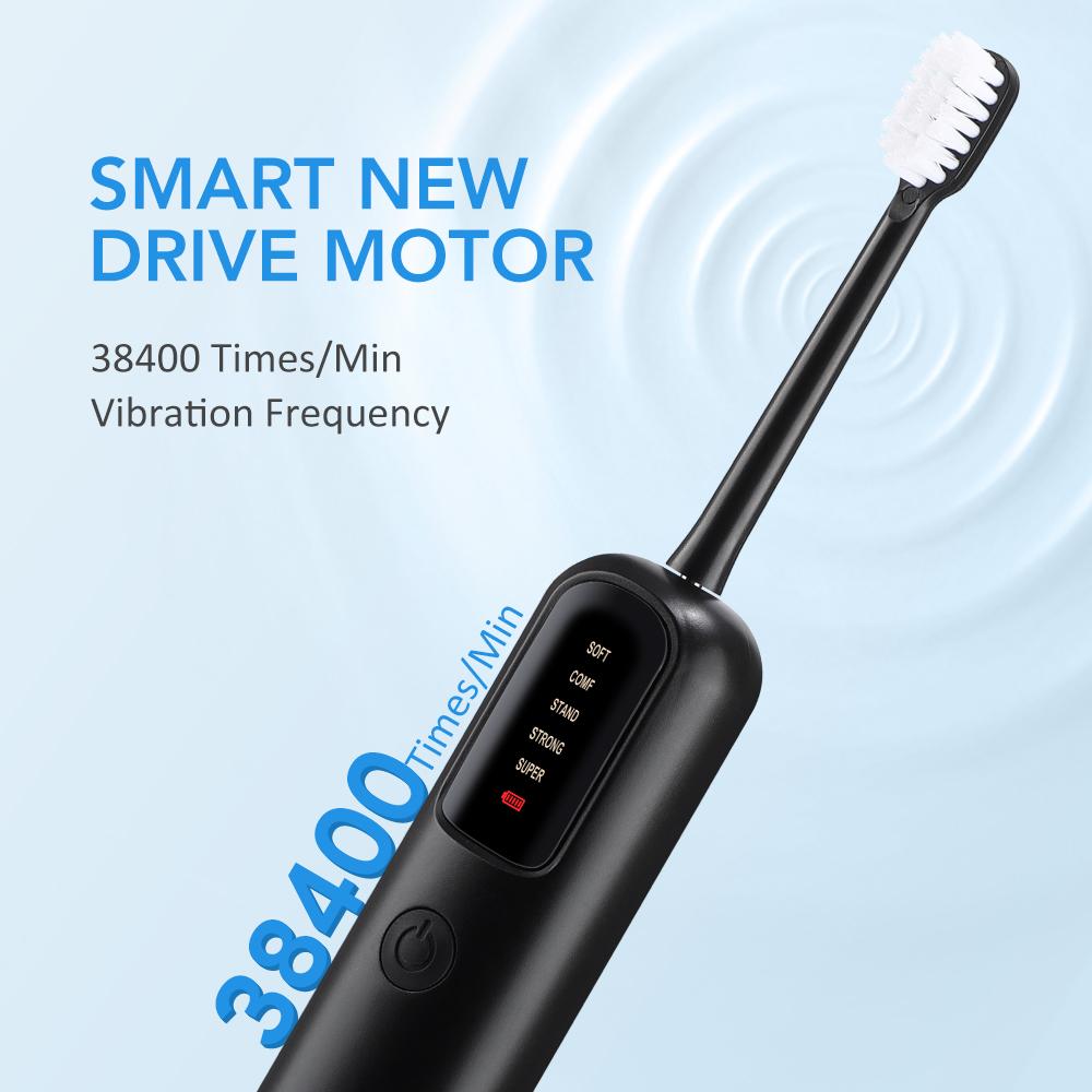 Electric Rotating Toothbrush for Adults with Replace Brush Heads Deep Cleaning Rechargeable Smart Timer Oral Teeth Whitening