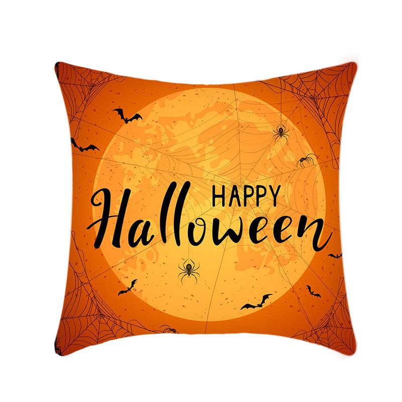 Halloween Throw Pillow Cover Linen Print Halloween Home Decor Cushion Cover Sofa Cushion Back Cushion