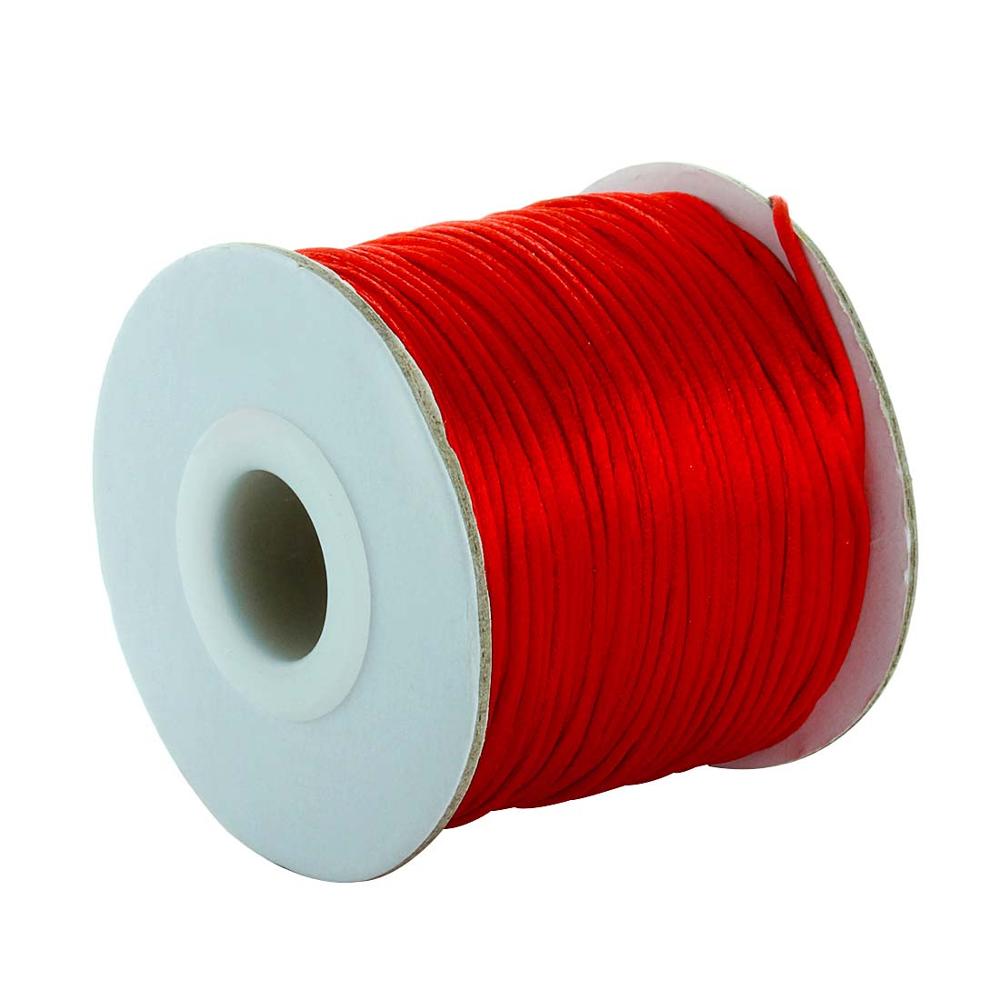 

80yards jewelri make nylon cord satin cord satin thread macrame cord beading thread cord jewelri kumihimo rattail cord Wholesale красный
