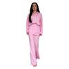 Autumn New European, American Amazon Cross-border V-neck Shirt Ruffle Edge Top Fishtail Skirt Set