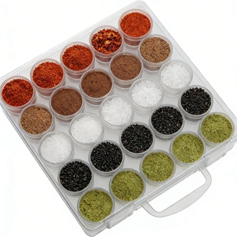 Clear Plastic Jewelry Case 30 Individual Compartments With White Snap Bottles For Quick Viewing And Safe Storage