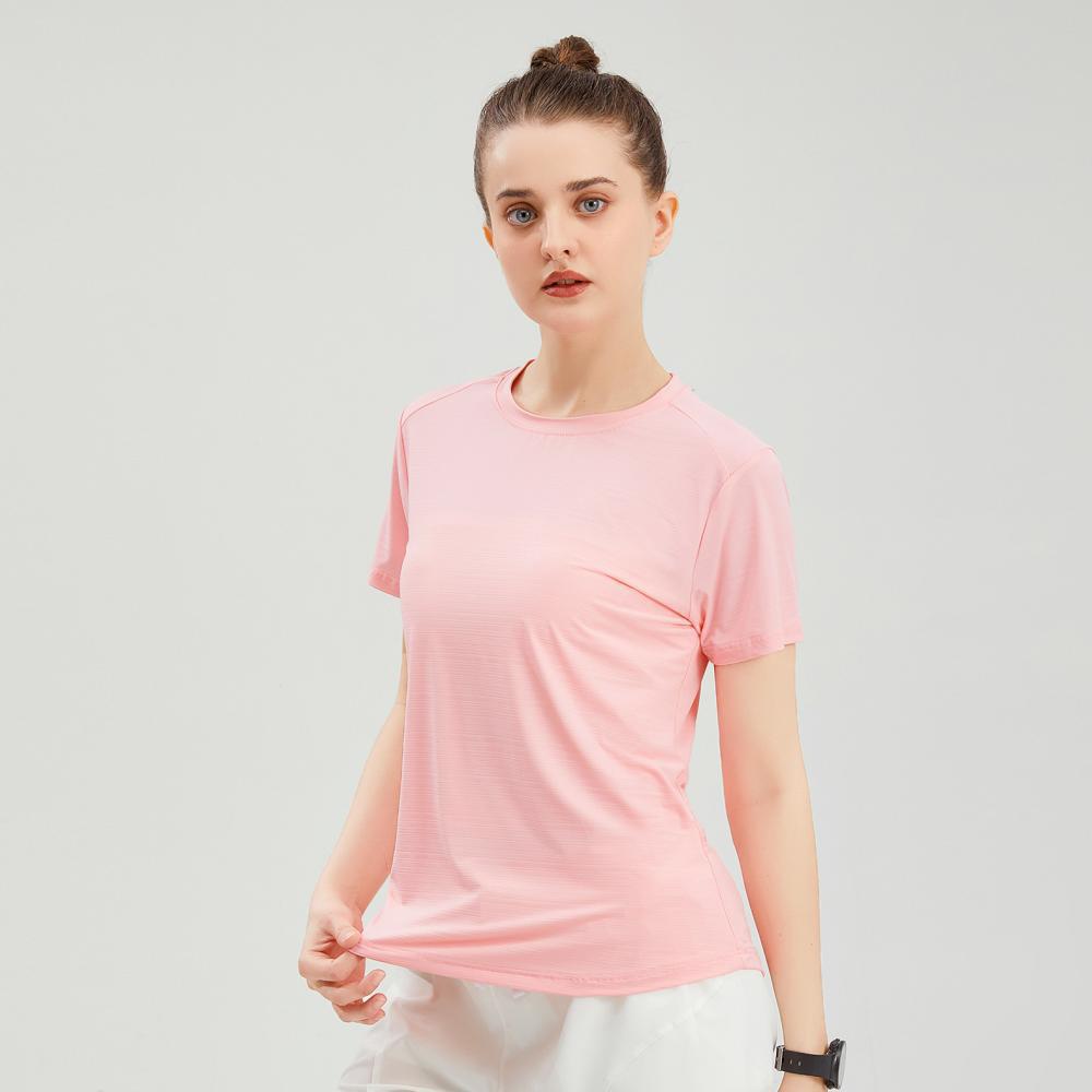 Women's Lightweight Quick-Dry Casual Sports T-shirt - Round Neck, Breathable, Comfortable, Short Sleeve, Customizable.
