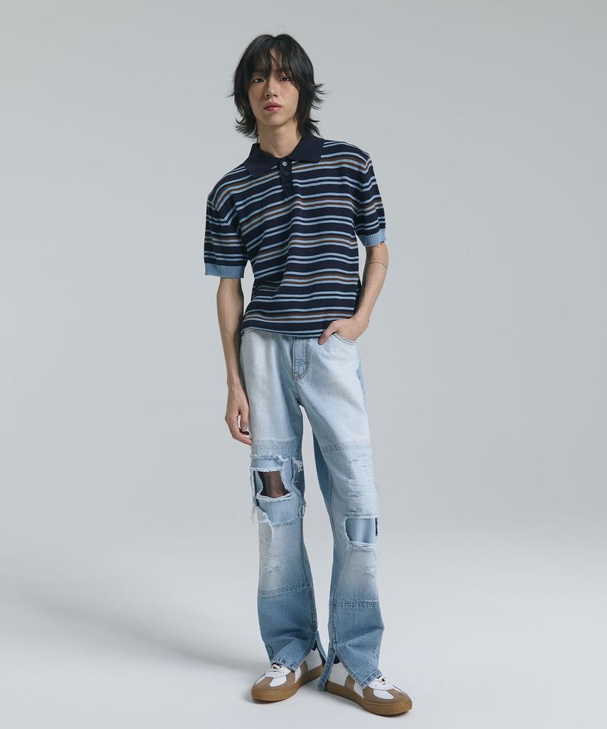 TEN PAST SEVEN Multi-Stripe Short Sleeve Knit (2 Colors)