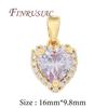 Fancy Charms For Jewelry 18K Real Gold Plated Heart Pendant Crystal Pendants For Necklace Supplies For Jewelry DIY Accessories
