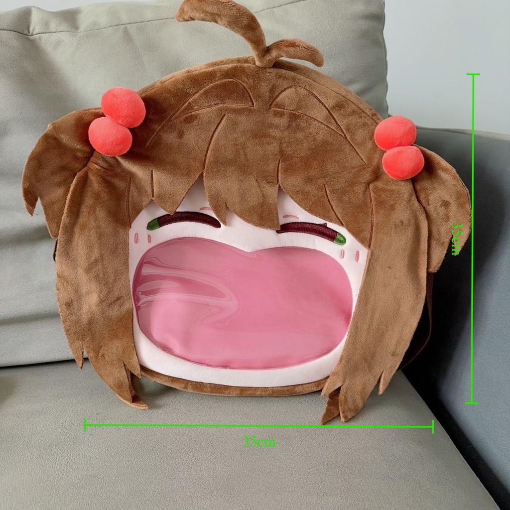 Card Captor Sakura Plush Bag Itabag Sakura Kinomoto Anime Big Mouth Backpack Transparent One Shoulder Crossbody Bag Cosplay Gift