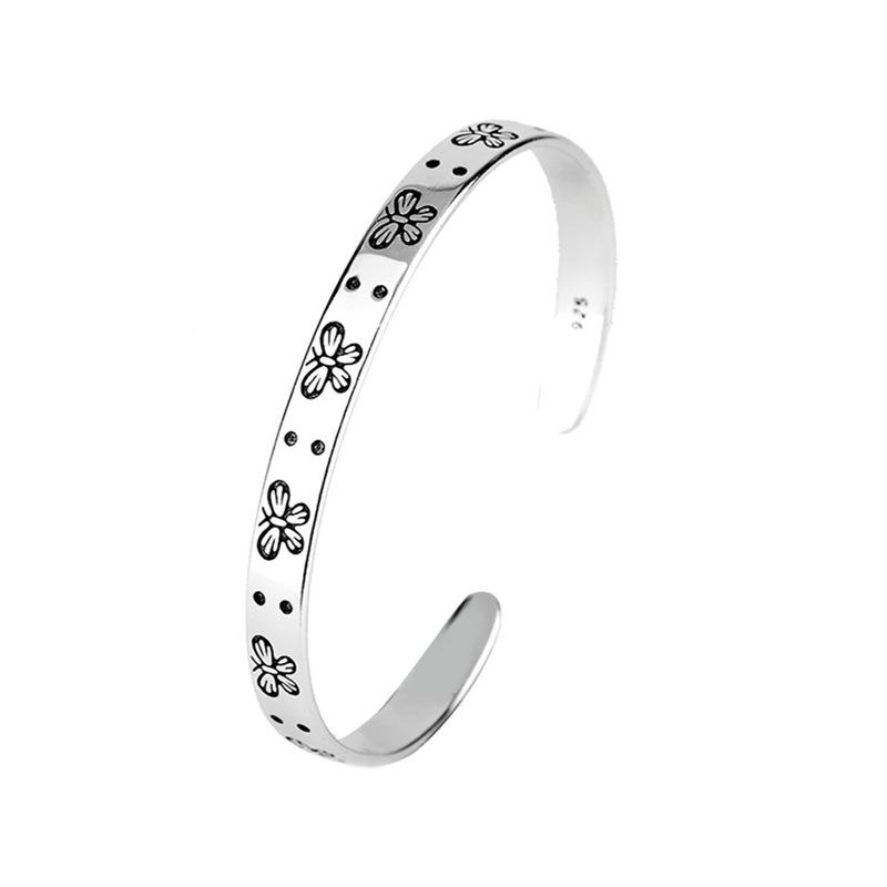 Butterfly Open Bangle Bracelet 925 Silver Vintage Sweet Cool Fashion Bangle