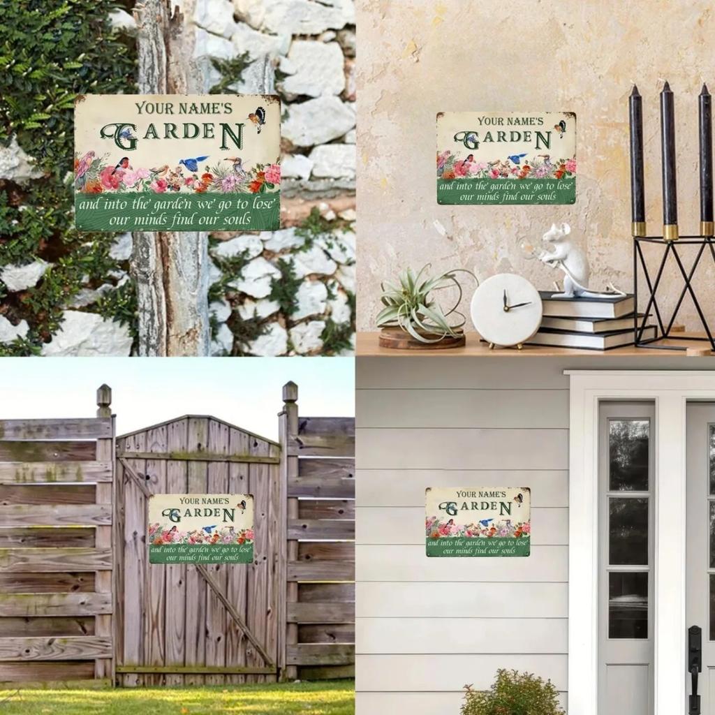 Custom Personalized Aluminum Garden Sign Inspirational Quote Wall Art Decor