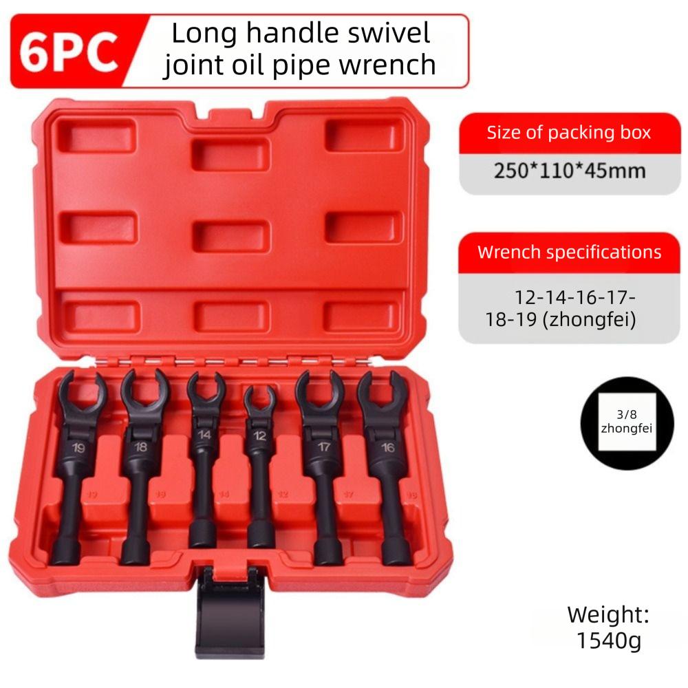 High-Quality Rotatable Tubing Wrench 6 Pcs Set Oil Pipe Wrench  Hydraulic Systems