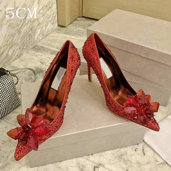Fashion 2025 New Spring And Autumn Bridal Wedding Shoes Rhine-shaped High Heels Female Stiletto Crystal Pumps