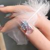 50Pcs Ice Transparent French Ribbons Colorful Resin Bowknot Charm Bowtie Jewelry Nail Art Decorations Manicure Tools Accessories