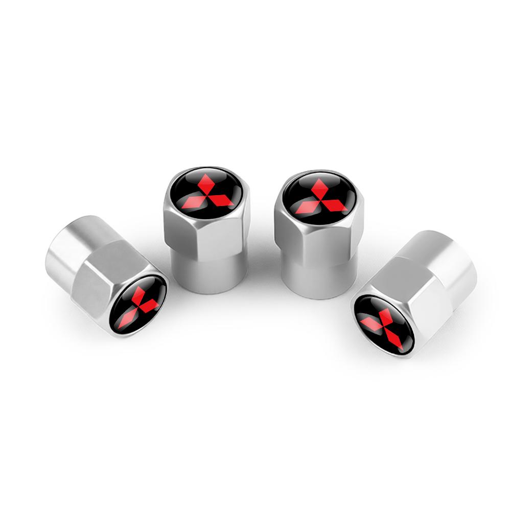 jbvr8 4Pcs Car Tire Valve Stem Air Caps Anti-theft Airtight Cover Accessories For Mitsubishi Ralliart EX ASX L200 Colt Outlander Cross