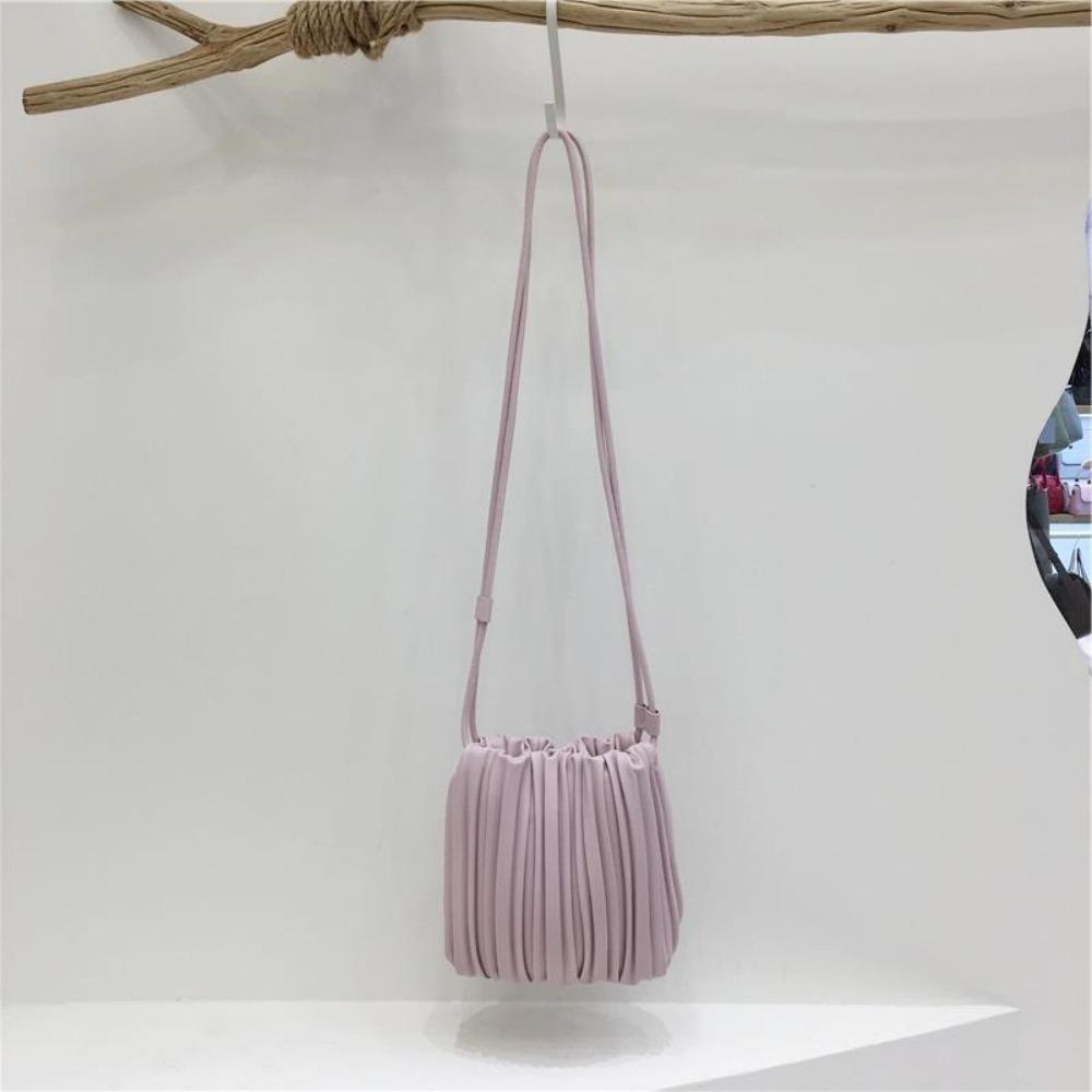 Autumn Winter Fashion PU Leather Crossbody Bag Versatile Use Inner Insert Pocket Shoulder Bag Elegant Pleated Square Bag