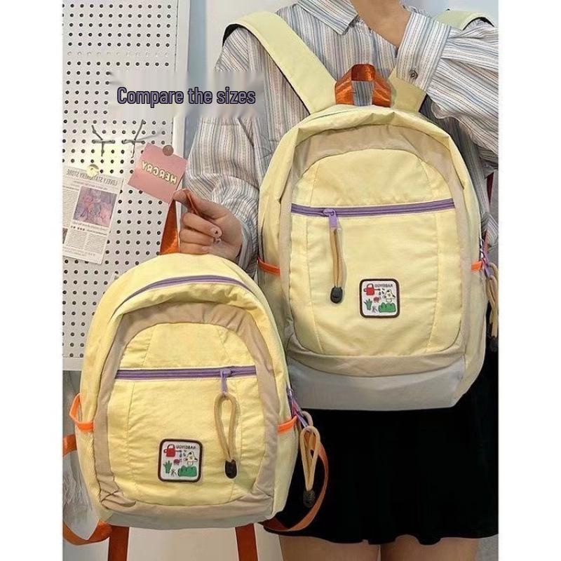 New Colorblock Lightweight Backpack - Stylish, Large-Capacity Shoulder Bag for College Students and Outdoor Activities.