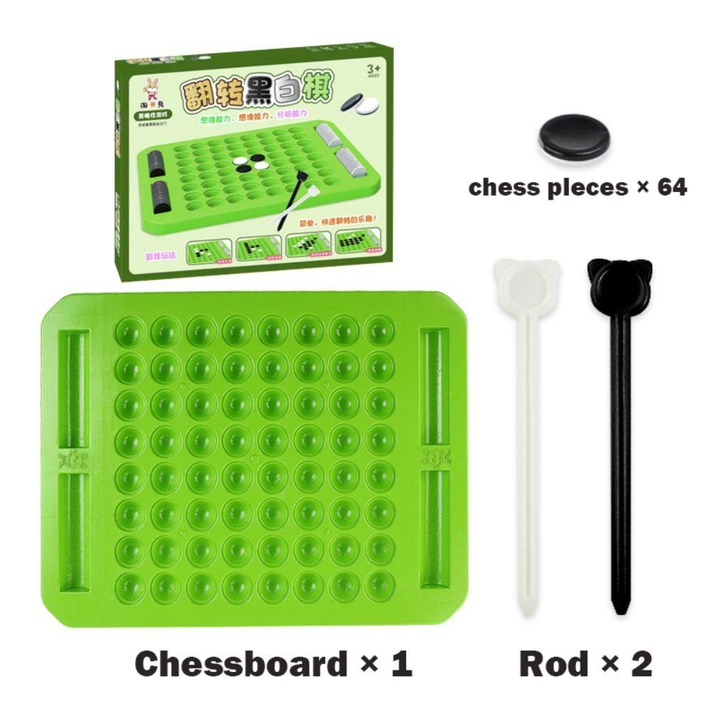 Tischspiel Flip Schwarz Weiß Schachbrett Touch Flip Eltern-Kind Interaktiv Umdrehbares Schach Lustig Tragbar