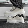 New Big Head Derby Men's Shoe Platform Height Increase Commuter Fashion Men's Small Leather Shoes Zapatillas Deportivas De Mujer