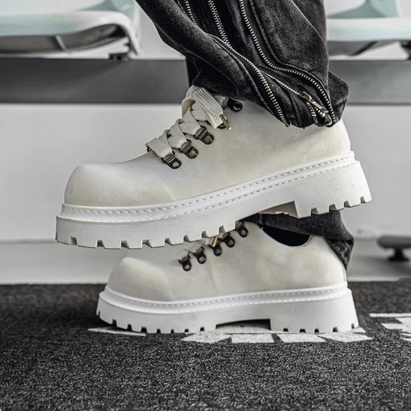 New Big Head Derby Men's Shoe Platform Height Increase Commuter Fashion Men's Small Leather Shoes Zapatillas Deportivas De Mujer