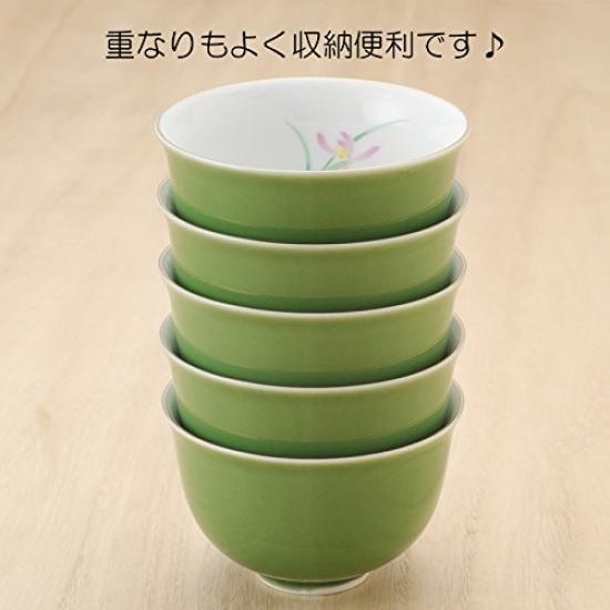 Ranchant Sencha Wakakusa Ran Grass Arita Made In Japan Set, Green, Sencha 9.1x5.5cm, (Little Orchid), Ware,