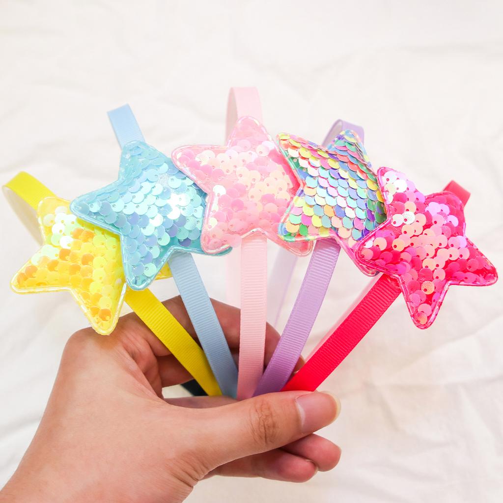 Mode Glitzer Herz Stirnbänder für Mädchen Niedliche Pailletten Stern Haarreifen Kinder Party Stirnband Kinder Kinder Mädchen Haarschmuck