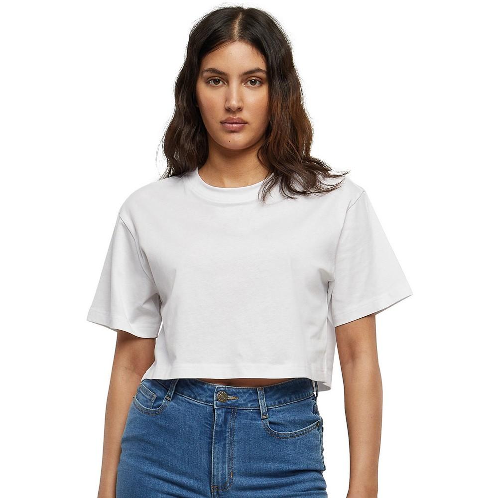 Build Your Brand Womens/Ladies Oversized Short-Sleeved Crop Top